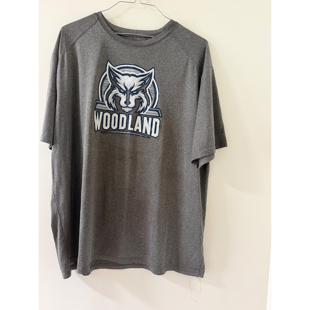 Augusta Sportswear Graphic Tee Mens 3XL Gray Good Woodland Wildcats Dri Fit